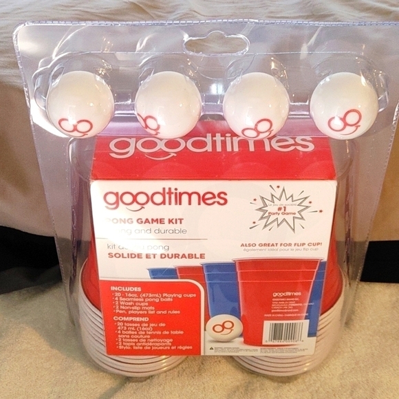 New Goodtimes Beer Pong Game Set With Cups, Mats, Balls, Pens & Rules - Picture 7 of 7